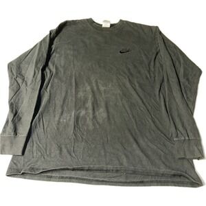 Vintage 90's Nike Black Spell Out Swoosh Long Sleeve Shirt Men's 2XL Made In USA